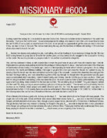 Missionary #6004 Prayer Letter: "Trust Ye in the Lord For Ever."