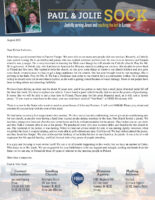 Paul and Jolie Sock Prayer Letter: Renewal