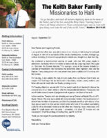 Keith and Theresa Baker Prayer Letter: Quick Trip Back to Haiti to Get the Lay of the Land