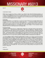 Missionary #6013 Prayer Letter: Exciting News and Encouraging Thoughts