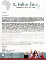 Mark and Sabrina Holmes Prayer Letter: Welcoming a New Missionary