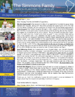 Tim and Christa Simmons Prayer Letter: We Are Leaving for Uruguay!