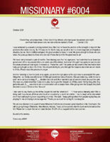 Missionary #6004 Prayer Letter: Praising God for His Goodness to Us!