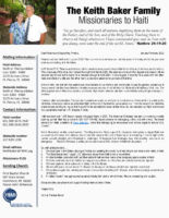 Keith and Theresa Baker Prayer Letter: Ministry Update