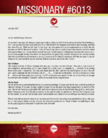 Missionary #6013 Prayer Letter: Evidences of God's Blessings