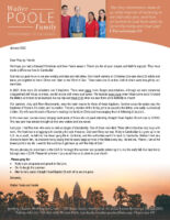 Walter and Suni Poole Prayer Letter: Year in Review