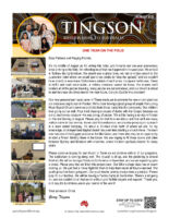 Garry and Mindy Tingson Prayer Letter: One Year on the Field
