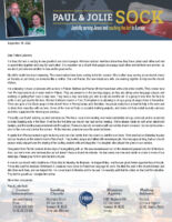 Paul and Jolie Sock Prayer Letter: Colossal Changes
