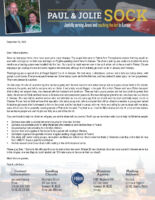 Paul and Jolie Sock Prayer Letter: Major Changes