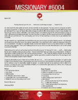 Missionary #6004 Prayer Letter: Preparing to Leave for the Field