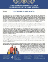 Brandon and Ali Heselschwerdt Prayer Letter: Dare to Be a Daniel!