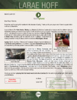 Larae Hoff Prayer Letter: Spring Journey