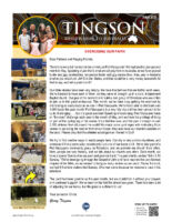 Garry and Mindy Tingson Prayer Letter: Exercising Our Faith