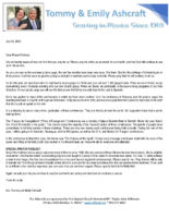 Tommy and Emily Ashcraft Prayer Letter