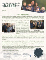 Jeremy and Sandra Barker Prayer Letter: God Is Opening Doors