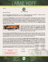 Larae Hoff Prayer Letter: 70% of My Needed Support Is Coming In!