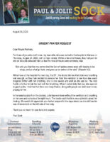 Paul and Jolie Sock Prayer Letter: URGENT PRAYER REQUEST!