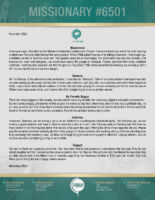 Missionary #6501 Prayer Letter: Blessings