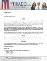 Roberto and Angela Tirado Prayer Letter: Opening Day Service