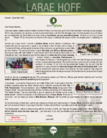 Larae Hoff Prayer Letter: Great Is Our Lord and of Great Power