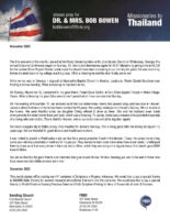 Bob and Jacqueline Bowen Prayer Letter: Thanking God for His Blessings