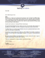 Teaching All Nations Prayer Letter:  India!