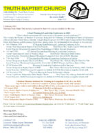 thumbnail of Truth Baptist Church 2024 Schedule